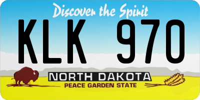 ND license plate KLK970