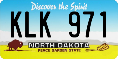 ND license plate KLK971