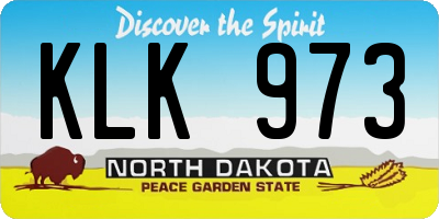 ND license plate KLK973