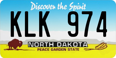 ND license plate KLK974