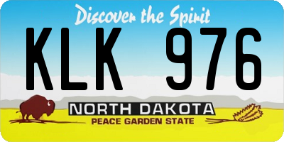 ND license plate KLK976