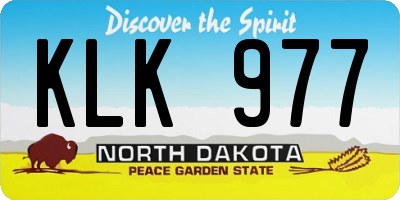 ND license plate KLK977