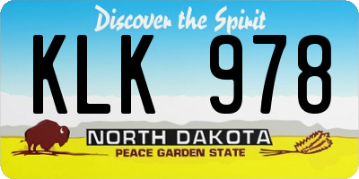 ND license plate KLK978