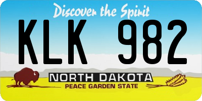 ND license plate KLK982