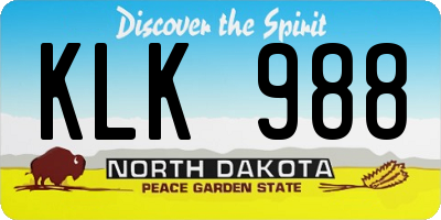 ND license plate KLK988