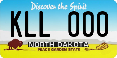ND license plate KLL000
