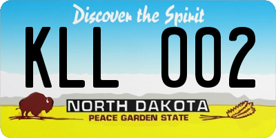 ND license plate KLL002