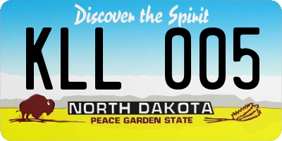ND license plate KLL005