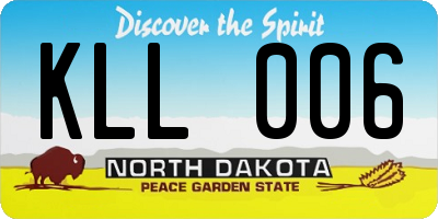 ND license plate KLL006