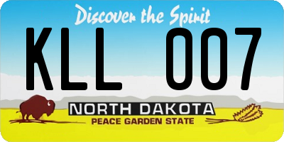 ND license plate KLL007