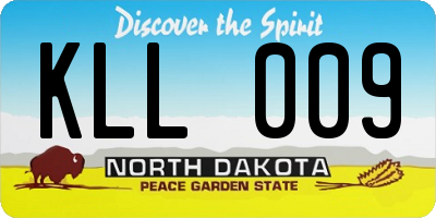 ND license plate KLL009