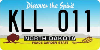 ND license plate KLL011