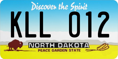 ND license plate KLL012