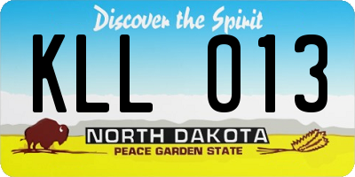 ND license plate KLL013