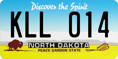 ND license plate KLL014