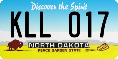 ND license plate KLL017