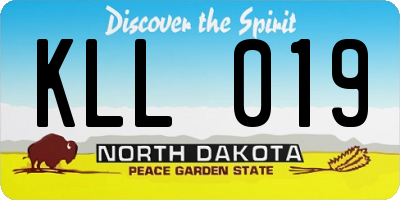 ND license plate KLL019