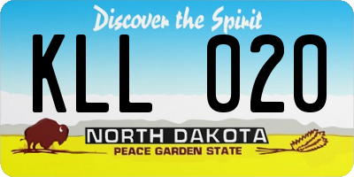 ND license plate KLL020