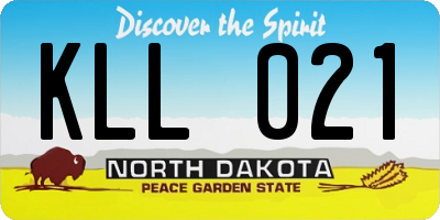 ND license plate KLL021