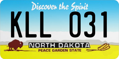 ND license plate KLL031