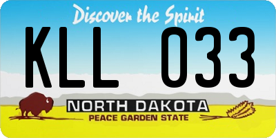 ND license plate KLL033