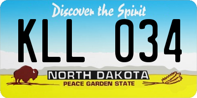 ND license plate KLL034