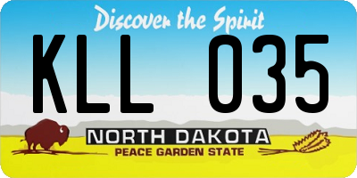 ND license plate KLL035
