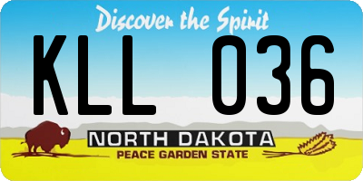 ND license plate KLL036