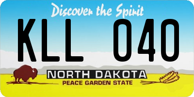 ND license plate KLL040