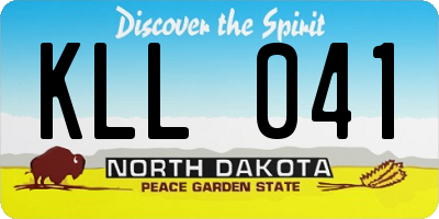 ND license plate KLL041
