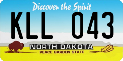 ND license plate KLL043