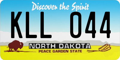 ND license plate KLL044