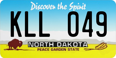 ND license plate KLL049
