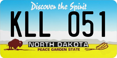 ND license plate KLL051