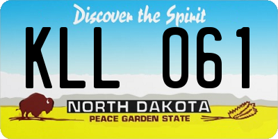 ND license plate KLL061