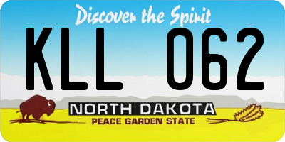 ND license plate KLL062