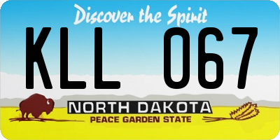 ND license plate KLL067