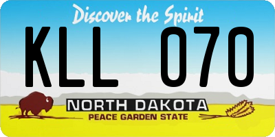 ND license plate KLL070