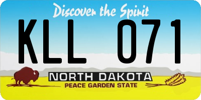 ND license plate KLL071