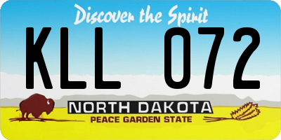ND license plate KLL072
