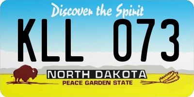 ND license plate KLL073