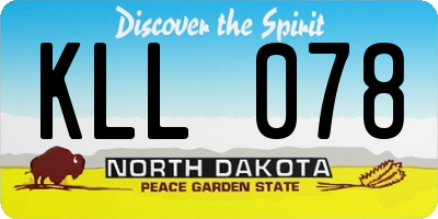 ND license plate KLL078