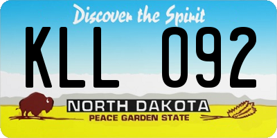 ND license plate KLL092