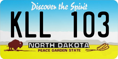ND license plate KLL103