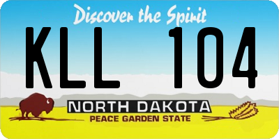 ND license plate KLL104