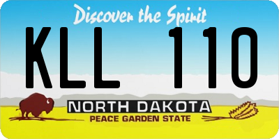 ND license plate KLL110