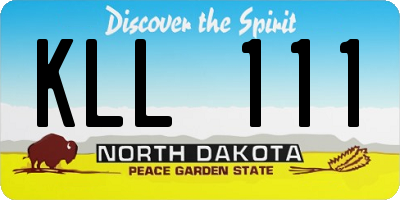 ND license plate KLL111