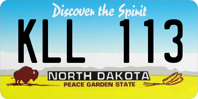 ND license plate KLL113