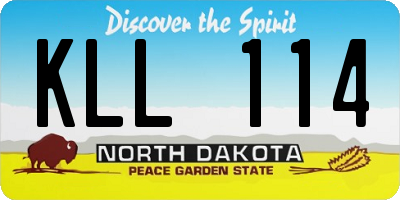 ND license plate KLL114