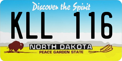 ND license plate KLL116